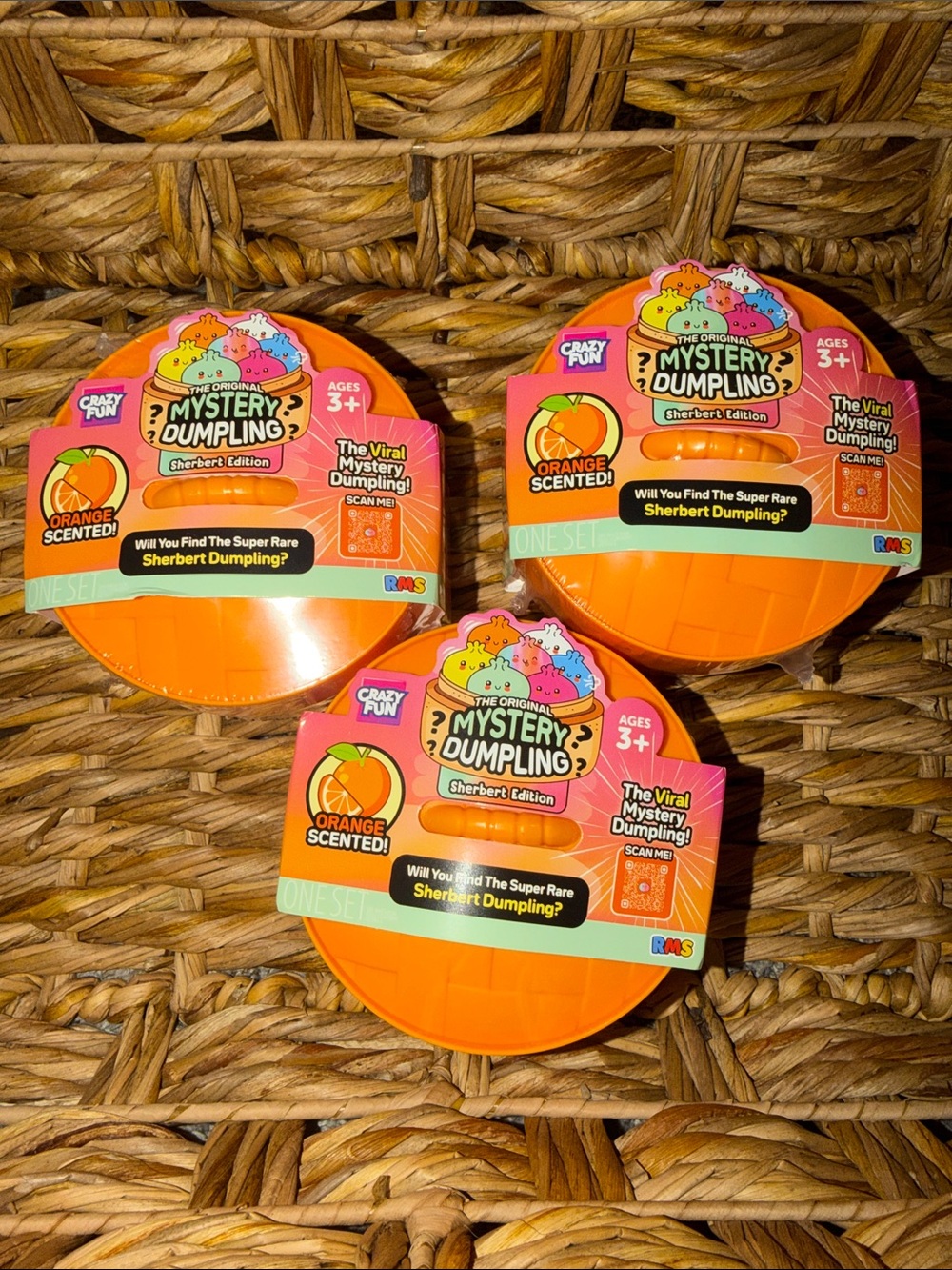 Crazy Fun RMS Mystery Dumpling Sherbert Edition Orange Scented Lot of 3